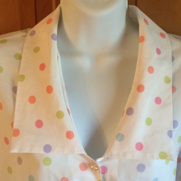 Vintage MISTIQUE multi-colored polka dot blouse - Picture 3 of 5